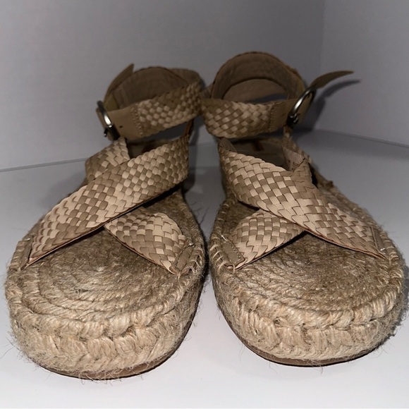 Sam Edelman Dakota Platform Sandal Natural 10.5 Woven Buckle Closure Wrap Ankle - Picture 3 of 8